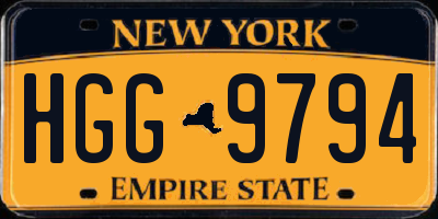 NY license plate HGG9794