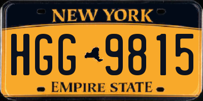 NY license plate HGG9815