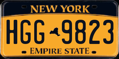 NY license plate HGG9823