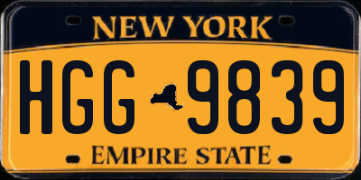 NY license plate HGG9839