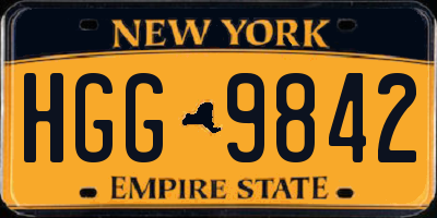 NY license plate HGG9842