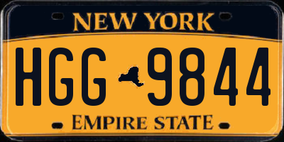 NY license plate HGG9844
