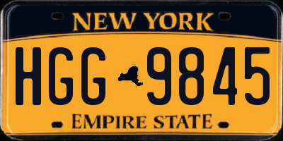NY license plate HGG9845