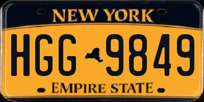 NY license plate HGG9849