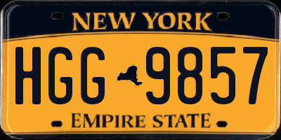 NY license plate HGG9857