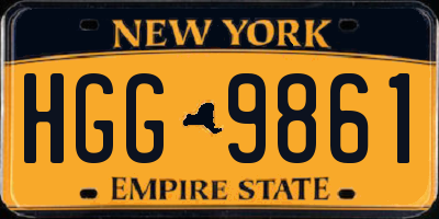 NY license plate HGG9861