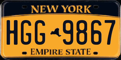 NY license plate HGG9867