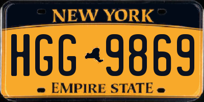 NY license plate HGG9869