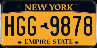 NY license plate HGG9878