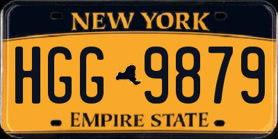 NY license plate HGG9879