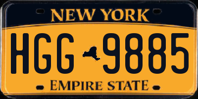 NY license plate HGG9885