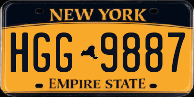 NY license plate HGG9887