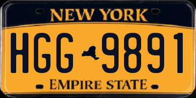 NY license plate HGG9891
