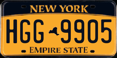 NY license plate HGG9905