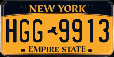 NY license plate HGG9913