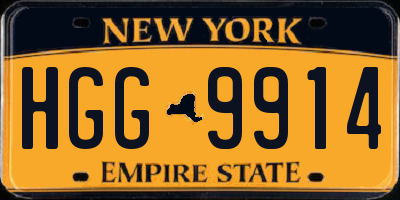 NY license plate HGG9914