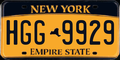 NY license plate HGG9929