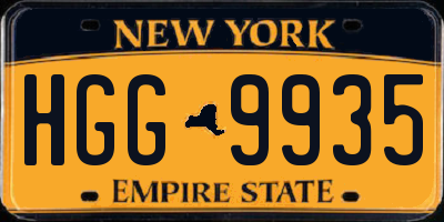 NY license plate HGG9935