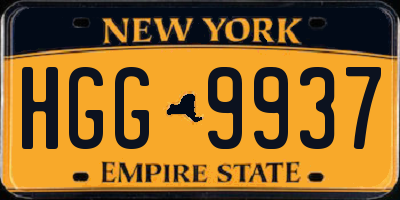 NY license plate HGG9937