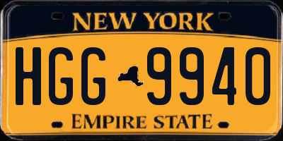 NY license plate HGG9940