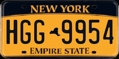 NY license plate HGG9954