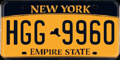 NY license plate HGG9960