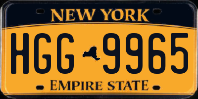 NY license plate HGG9965