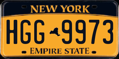 NY license plate HGG9973