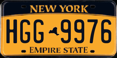 NY license plate HGG9976