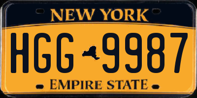 NY license plate HGG9987