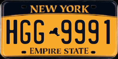 NY license plate HGG9991