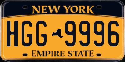 NY license plate HGG9996