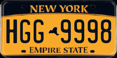 NY license plate HGG9998