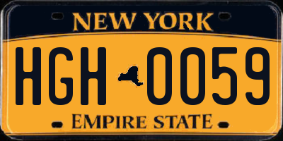 NY license plate HGH0059