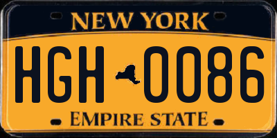 NY license plate HGH0086