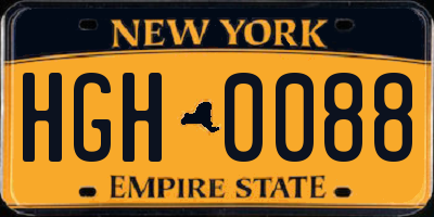NY license plate HGH0088