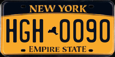 NY license plate HGH0090