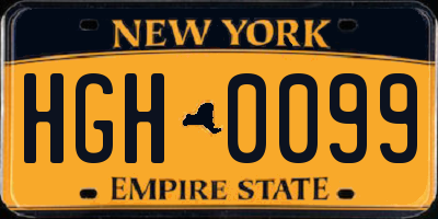 NY license plate HGH0099