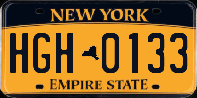 NY license plate HGH0133