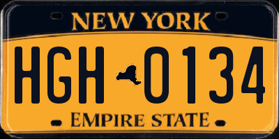 NY license plate HGH0134