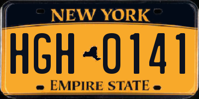 NY license plate HGH0141