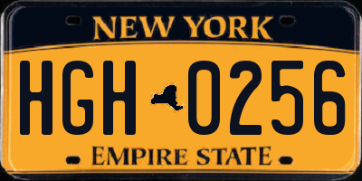 NY license plate HGH0256