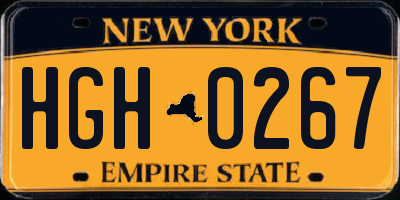NY license plate HGH0267