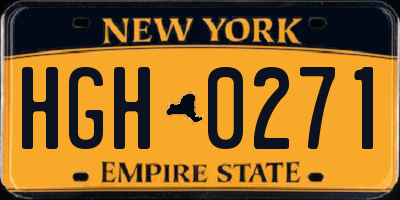 NY license plate HGH0271