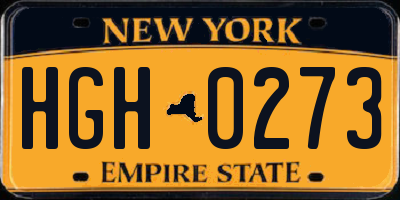 NY license plate HGH0273