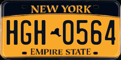 NY license plate HGH0564