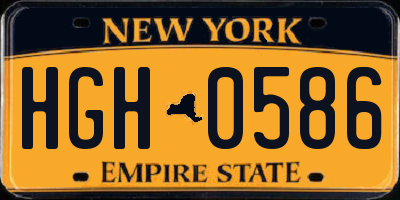 NY license plate HGH0586