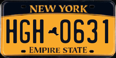 NY license plate HGH0631