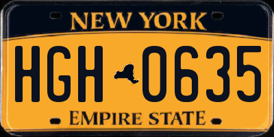 NY license plate HGH0635