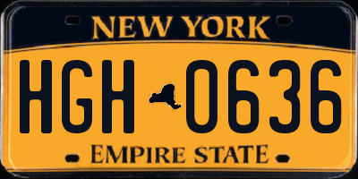 NY license plate HGH0636
